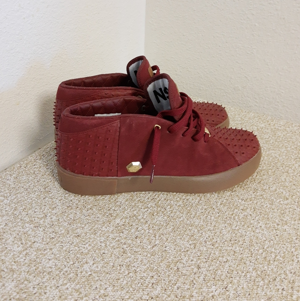 Nike NSW Dark Red Spiked Leather Suede Sneakers